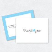 Niedlich Blue Heart Vielen Dank Dankeskarte