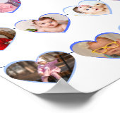 Niedlich Blue Hearts Mein erstes Jahr 12 FotoColla Poster (Ecke)