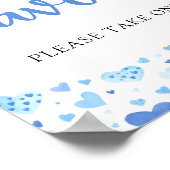 Niedlich Blue Hearts Valentine Baby Shower Favorit Poster (Ecke)