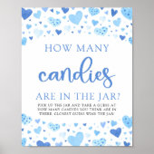 Niedlich Blue Hearts Valentine Wie viele Candies G Poster (Vorne)