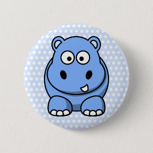 Niedlich Blue Hippo Button