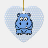 Niedlich Blue Hippo Keramik Ornament (Hinten)