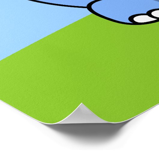 Niedlich Blue Hippo Poster (Ecke)