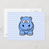Niedlich Blue Hippo Postkarte (Vorne/Hinten)