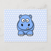 Niedlich Blue Hippo Postkarte (Vorderseite)