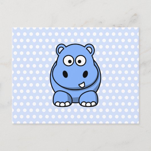 Niedlich Blue Hippo Postkarte (Vorderseite)