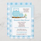 Niedlich Blue Hoot Owls 12x18 Baby Dusche laden ei Einladung (Vorne/Hinten)