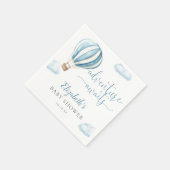 Niedlich Blue Hot Air Ballon Boy Babydusche Serviette (Ecke)