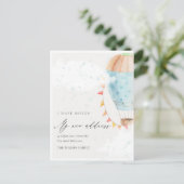 Niedlich Blue Hot Air Ballon Wolken Star I bewegt Postkarte (Stehend Vorderseite)