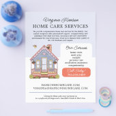 Niedlich Blue House Caregiver Caretaker Services Flyer (Einzeln)