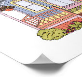 Niedlich Blue House Poster (Ecke)