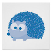 Niedlich Blue Igel Poster (Vorderseite)