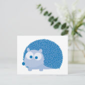 Niedlich Blue Igel Postkarte (Stehend Vorderseite)