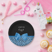 Niedlich Blue Jaguar Print Bright Blue Ribbon und  Pappteller (Party)