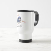 Niedlich Blue Jay Bird Personalisiert Travel Mug Reisebecher (VorderseiteRechts)