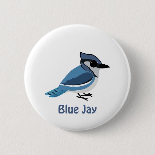 Niedlich Blue Jay Button (Vorderseite)