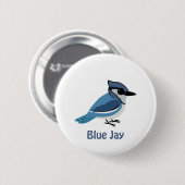 Niedlich Blue Jay Button (Vorne & Hinten)