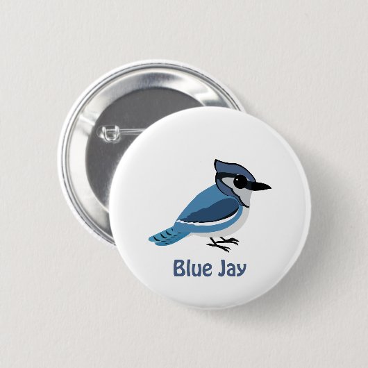 Niedlich Blue Jay Button (Vorne & Hinten)