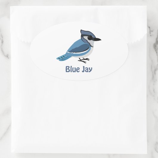 Niedlich Blue Jay Ovaler Aufkleber (Tasche)