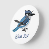 Niedlich Blue Jay Runde Wanduhr (Winkel)