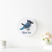 Niedlich Blue Jay Runde Wanduhr (Zuhause)