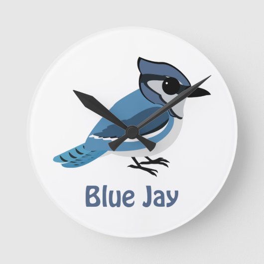Niedlich Blue Jay Runde Wanduhr (Vorderseite)