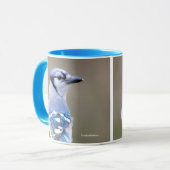 Niedlich Blue Jay Songbird auf Treestump Tasse (Vorderseite Links)