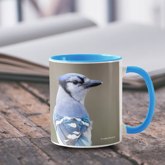 Niedlich Blue Jay Songbird auf Treestump Tasse