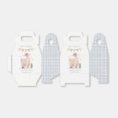 Niedlich Blue Kariert Cactus Boho Llama Baby Showe Geschenkschachtel (Ungefaltet)