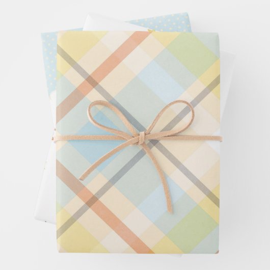 Niedlich Blue Kariert Mix n Match Baby Dusche Geschenkpapier Set (Beispiel)