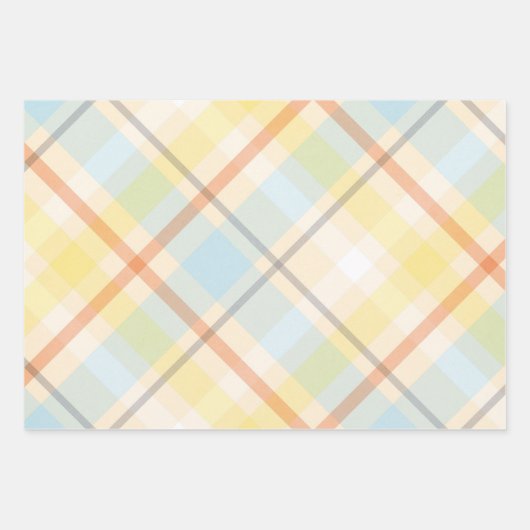 Niedlich Blue Kariert Mix n Match Baby Dusche Geschenkpapier Set (Vorderseite)