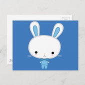 Niedlich Blue Kawaii Bunny Postkarte (Vorne/Hinten)