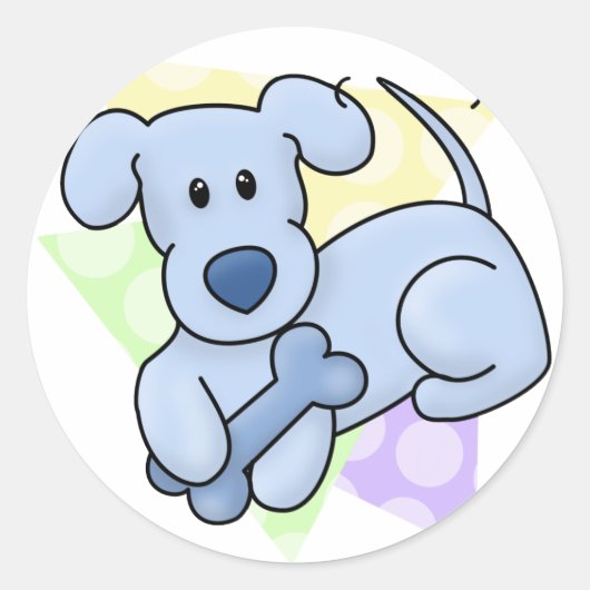 Niedlich Blue Kawaii Dog Stickers (Vorderseite)