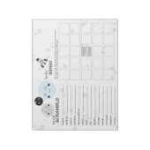 Niedlich Blue Kawaii Planet & Moons Baby Showspiel Notizblock (Rotiert)