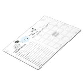 Niedlich Blue Kawaii Planet & Moons Baby Showspiel Notizblock (angewinkelt)