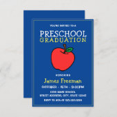 Niedlich Blue Kids Kindergarten Abschluss Einladun Einladung (Vorne/Hinten)
