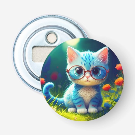Niedlich Blue Kitten Tragebrille-276548 Flaschenöffner (Vorderseite)