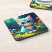 Niedlich Blue Kitten Tragebrille-276548 Getränkeuntersetzer (Linke Seite)