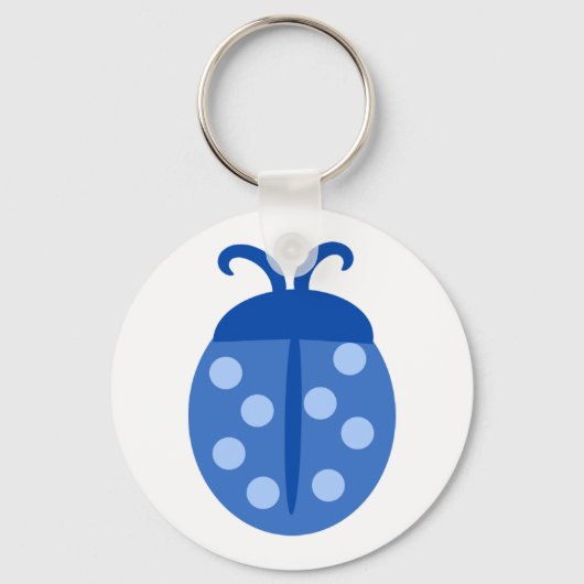 Niedlich Blue Ladybug Button Schlüsselanhänger (Vorderseite)