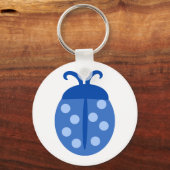 Niedlich Blue Ladybug Button Schlüsselanhänger (Vorderseite)