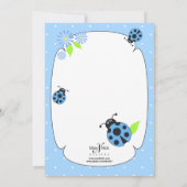 Niedlich Blue Ladybug Einladung (Rückseite)