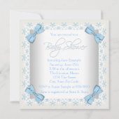 Niedlich Blue Lamb Baby Boy Dusche Einladung (Rückseite)