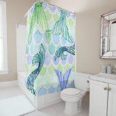 Niedlich Blue Lavender Mermaid Schwanzes Fun Beach Duschvorhang (Beispiel)