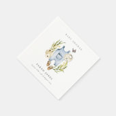 Niedlich Blue Leafy Foliage Boy Clothes Babydusche Serviette (Ecke)