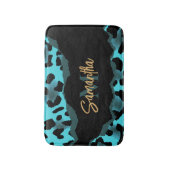 Niedlich Blue Leopard Print Badematte (Vorderseite Vertikal)