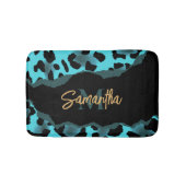 Niedlich Blue Leopard Print Badematte (Vorderseite)