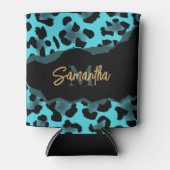 Niedlich Blue Leopard Print Dosenkühler (Vorderseite)