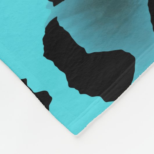 Niedlich Blue Leopard Print Fleecedecke (Ecke)