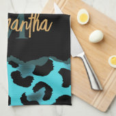 Niedlich Blue Leopard Print Geschirrtuch (Viertel Falte)