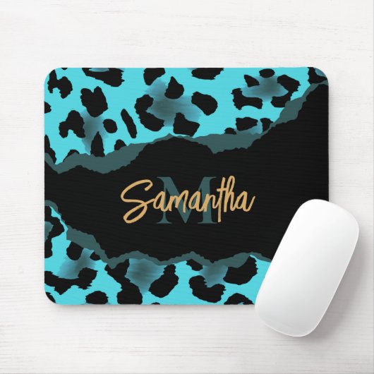 Niedlich Blue Leopard Print Mousepad (Mit Mouse)